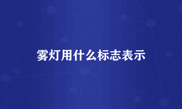 雾灯用什么标志表示