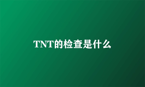 TNT的检查是什么