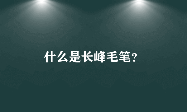 什么是长峰毛笔？