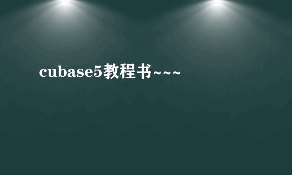 cubase5教程书~~~