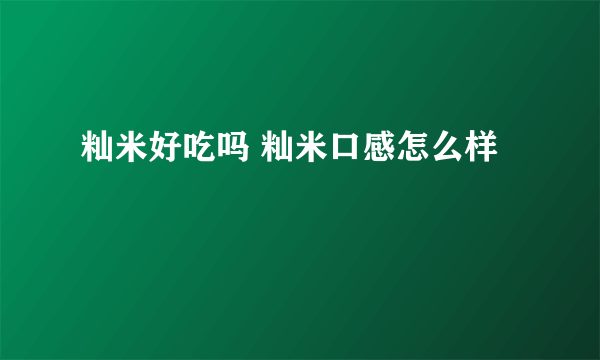 籼米好吃吗 籼米口感怎么样