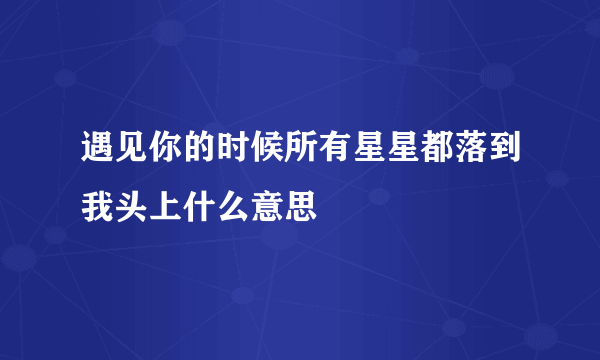 遇见你的时候所有星星都落到我头上什么意思