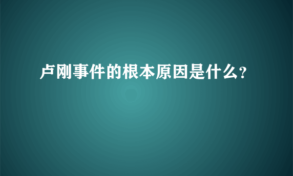 卢刚事件的根本原因是什么？