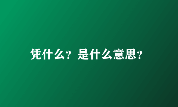 凭什么？是什么意思？