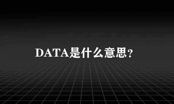 DATA是什么意思？