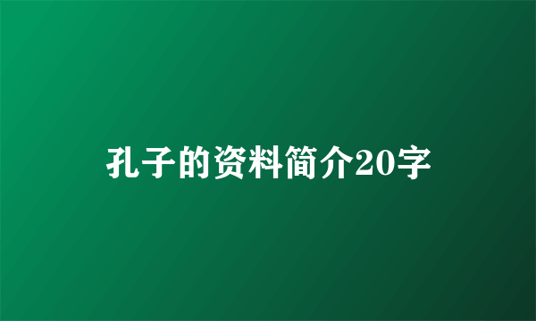 孔子的资料简介20字