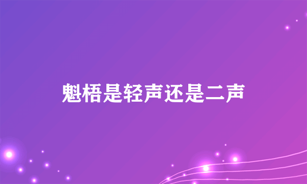 魁梧是轻声还是二声