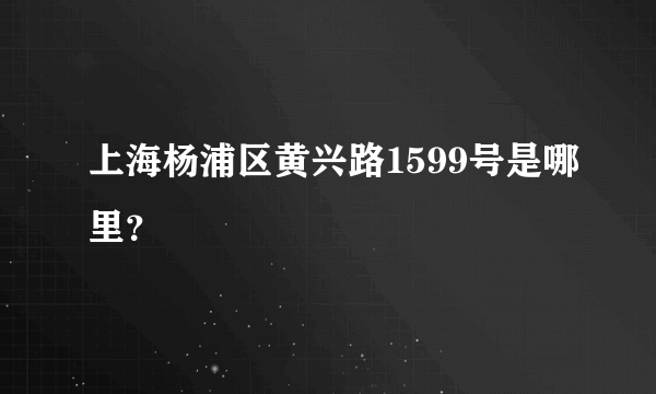 上海杨浦区黄兴路1599号是哪里？