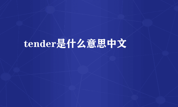 tender是什么意思中文