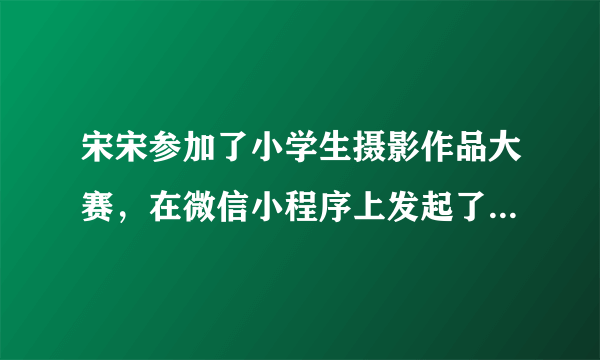 宋宋参加了小学生摄影作品大赛，在微信小程序上发起了为时三天的投票。他第一