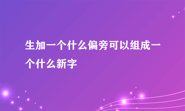 生加一个什么偏旁可以组成一个什么新字