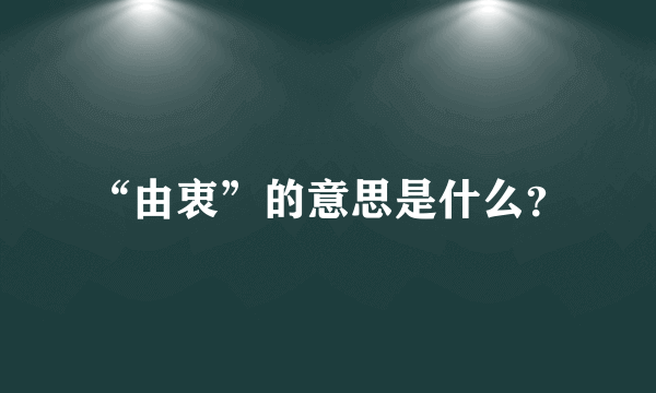 “由衷”的意思是什么？