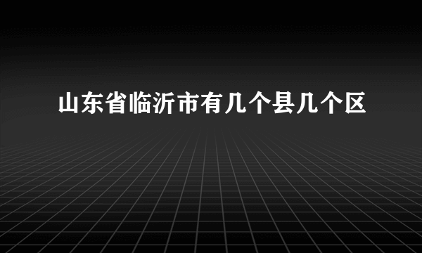 山东省临沂市有几个县几个区