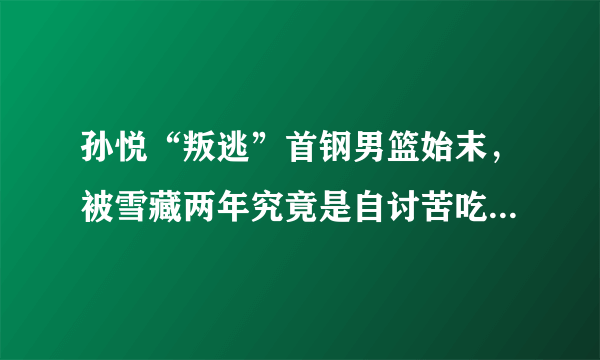 孙悦“叛逃”首钢男篮始末，被雪藏两年究竟是自讨苦吃还是得罪人