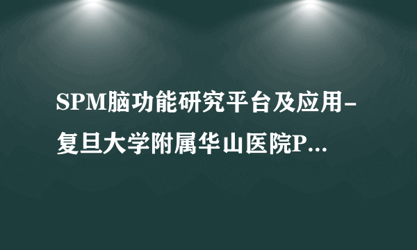 SPM脑功能研究平台及应用-复旦大学附属华山医院PET中心