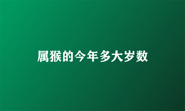 属猴的今年多大岁数