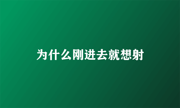 为什么刚进去就想射