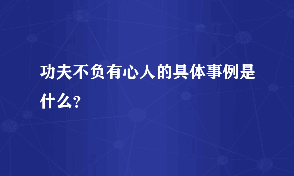 功夫不负有心人的具体事例是什么？