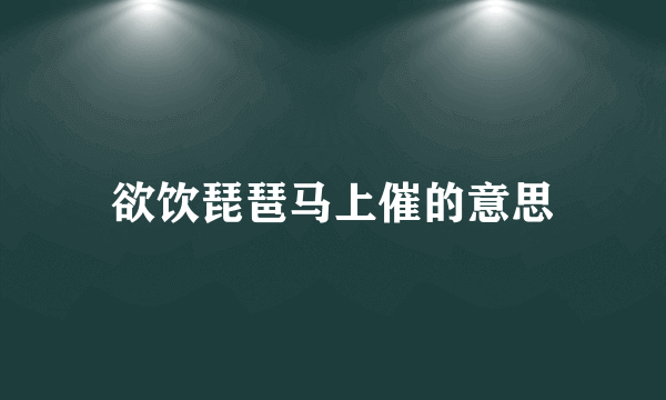 欲饮琵琶马上催的意思