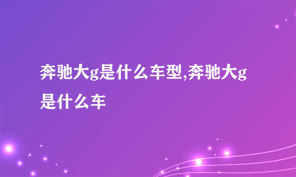 奔驰大g是什么车型,奔驰大g是什么车