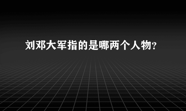 刘邓大军指的是哪两个人物？