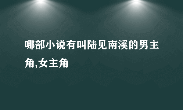 哪部小说有叫陆见南溪的男主角,女主角