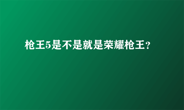 枪王5是不是就是荣耀枪王？