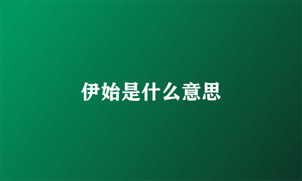 伊始是什么意思