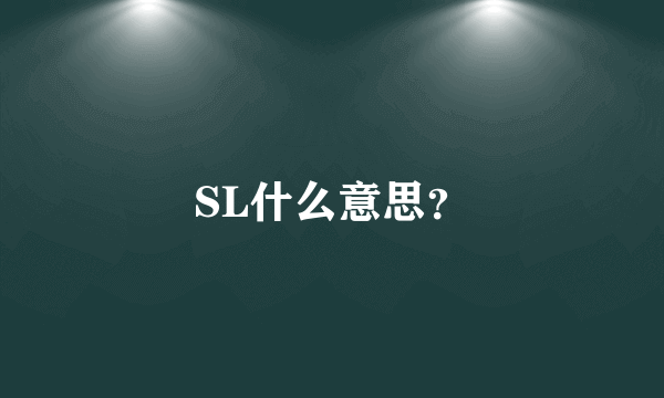 SL什么意思？