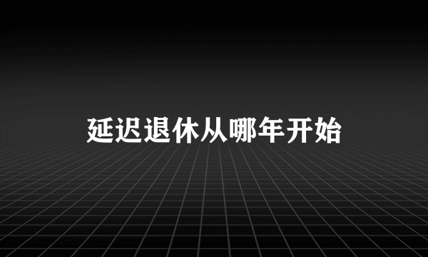 延迟退休从哪年开始