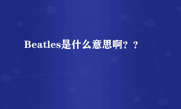 Beatles是什么意思啊？？