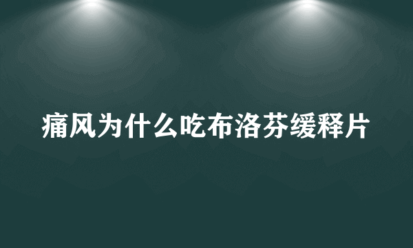 痛风为什么吃布洛芬缓释片