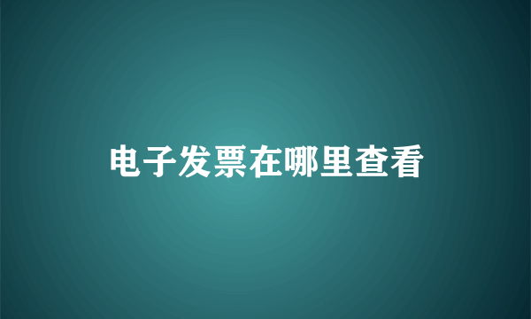 电子发票在哪里查看