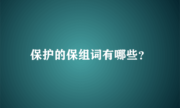 保护的保组词有哪些？