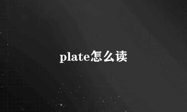 plate怎么读