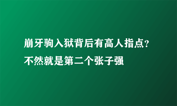 崩牙驹入狱背后有高人指点？不然就是第二个张子强