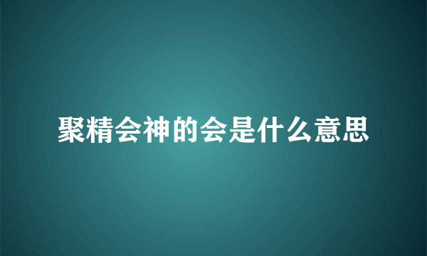 聚精会神的会是什么意思