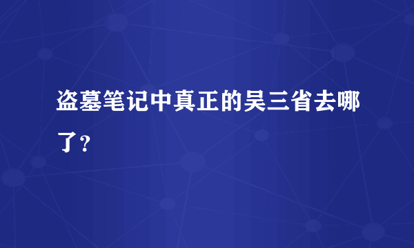 盗墓笔记中真正的吴三省去哪了？