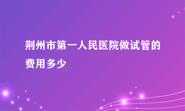 荆州市第一人民医院做试管的费用多少