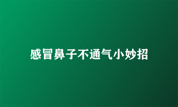 感冒鼻子不通气小妙招