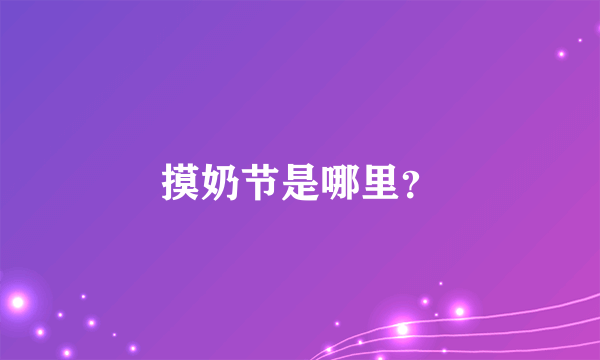 摸奶节是哪里？