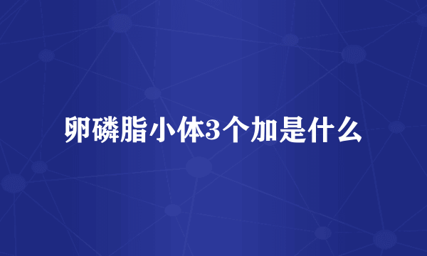 卵磷脂小体3个加是什么