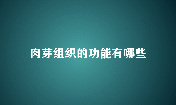 肉芽组织的功能有哪些