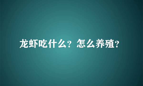 龙虾吃什么？怎么养殖？