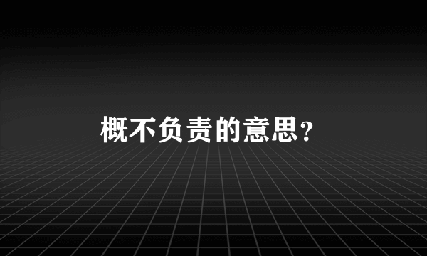 概不负责的意思？