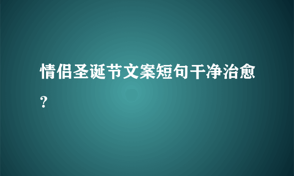 情侣圣诞节文案短句干净治愈？