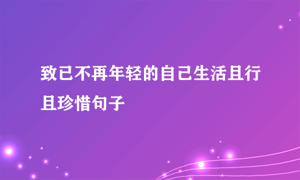 致已不再年轻的自己生活且行且珍惜句子