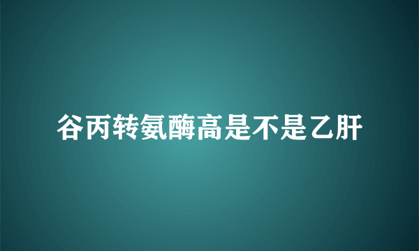 谷丙转氨酶高是不是乙肝