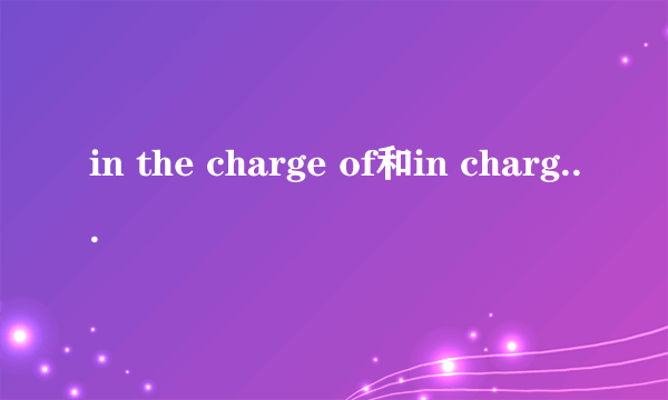 in the charge of和in charge of有什么区别？