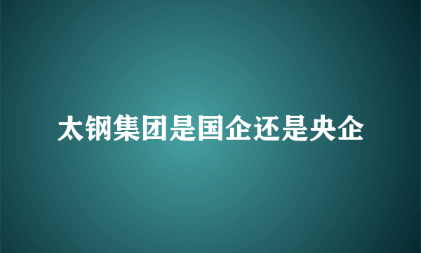 太钢集团是国企还是央企